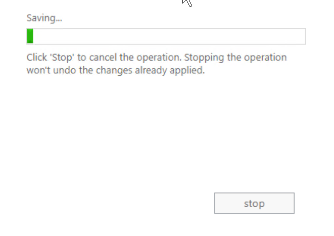 A progress bar will appear on the screen. Once the process is completed, click Close.